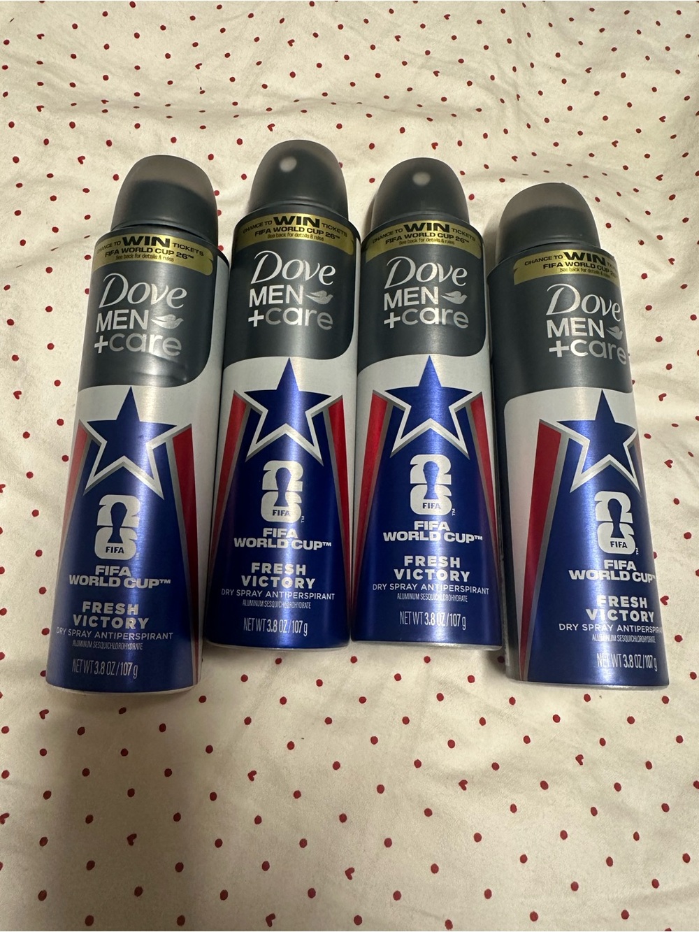 4 Dove Men+Care Fresh Victory Dry Spray Antiperspirant - Blue/Gray